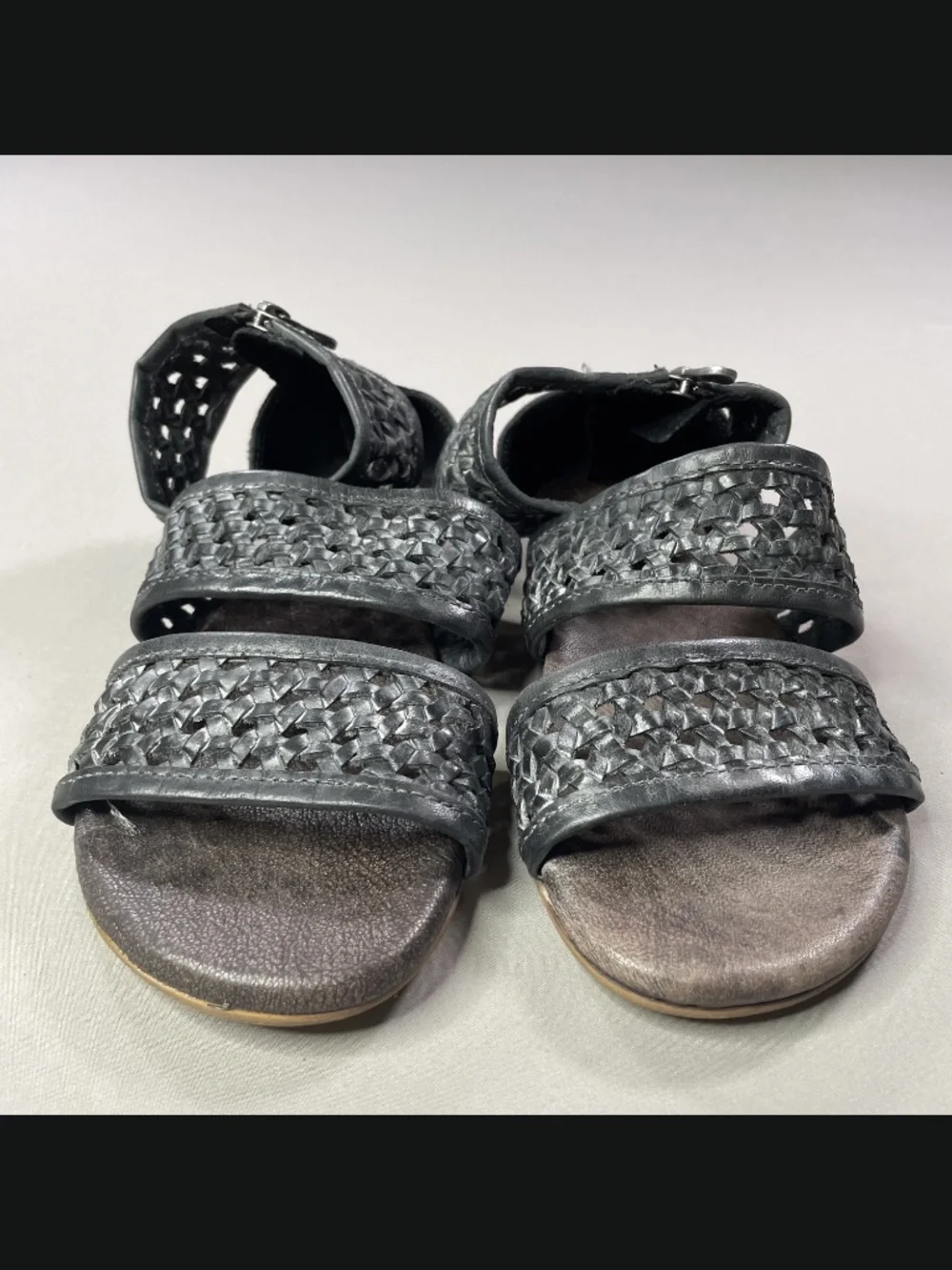 Roan Shoes Womens 6.5 gray brown leather Clio sandals gladiator boho indie